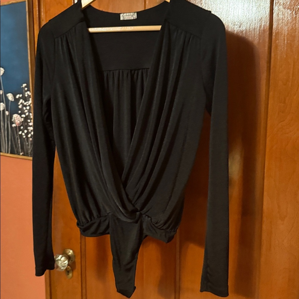 Anthropologie Black Textured Top